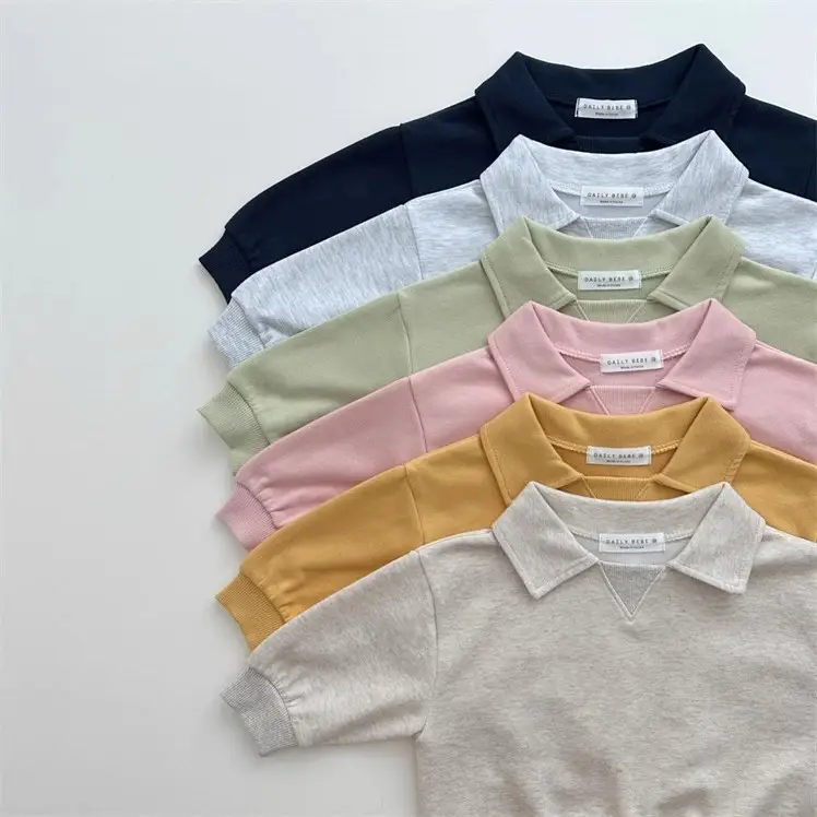 Ins Korean Style Boys and Girls Baby Cotton Macaron Sweat Pants suit Two-Piece Set for Spring and Autumn — feature 3