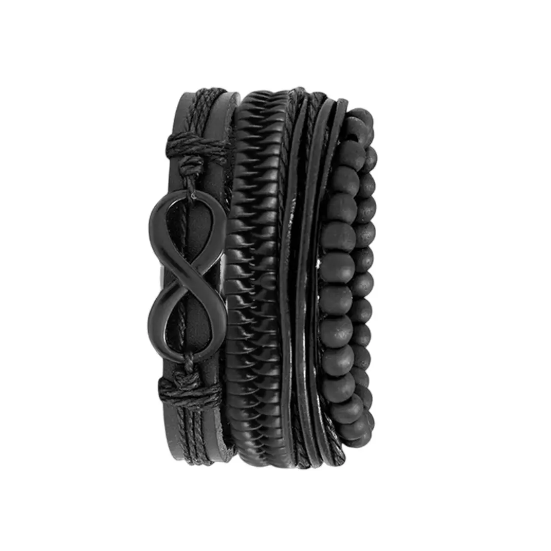 Men's Black Crossbody Watch with Bracelet Set - Image 5