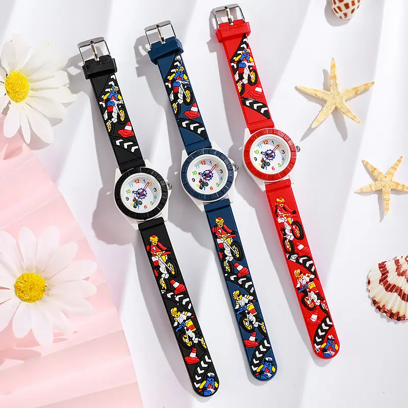 Kids Motorcycle Watch Digital Blue Plastic Student Design - Image 7