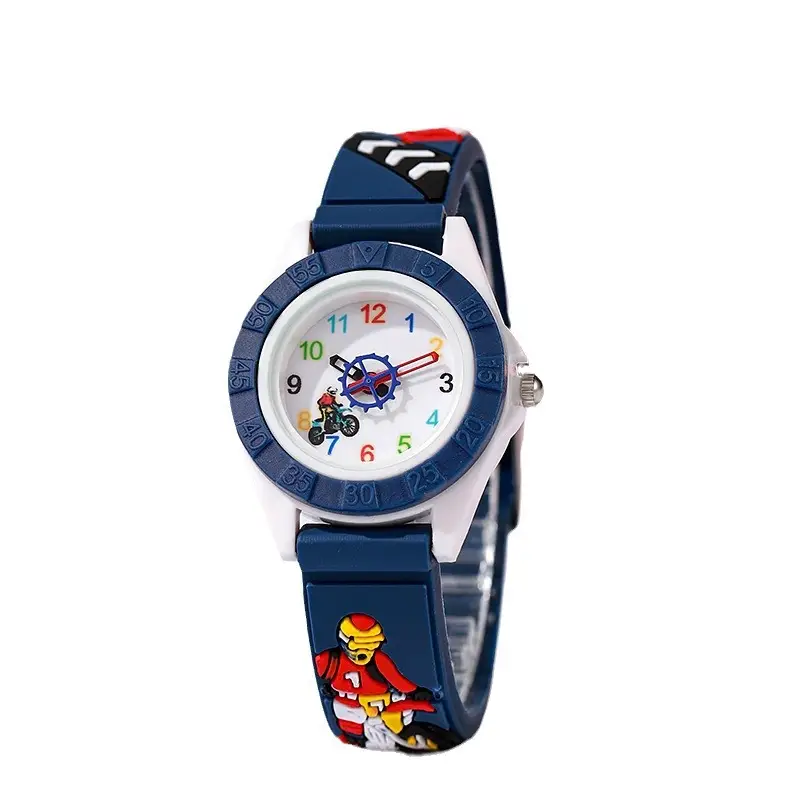 Kids Motorcycle Watch Digital Blue Plastic Student Design - Image 8