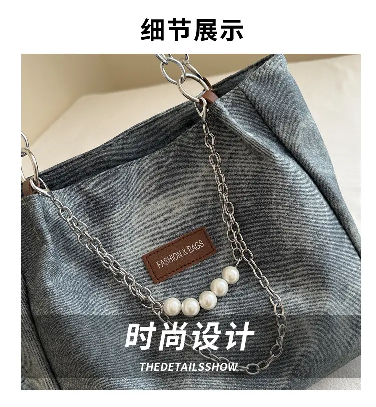 Women's Gold Velvet Shoulder Tote Bag with Chain Strap — feature 2