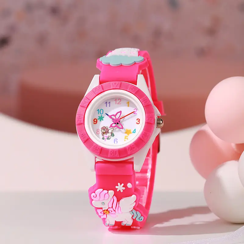 Pink Cartoon Silicone Kids Watch with Digital Display - Image 5