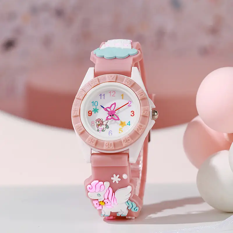 Pink Cartoon Silicone Kids Watch with Digital Display - Image 6