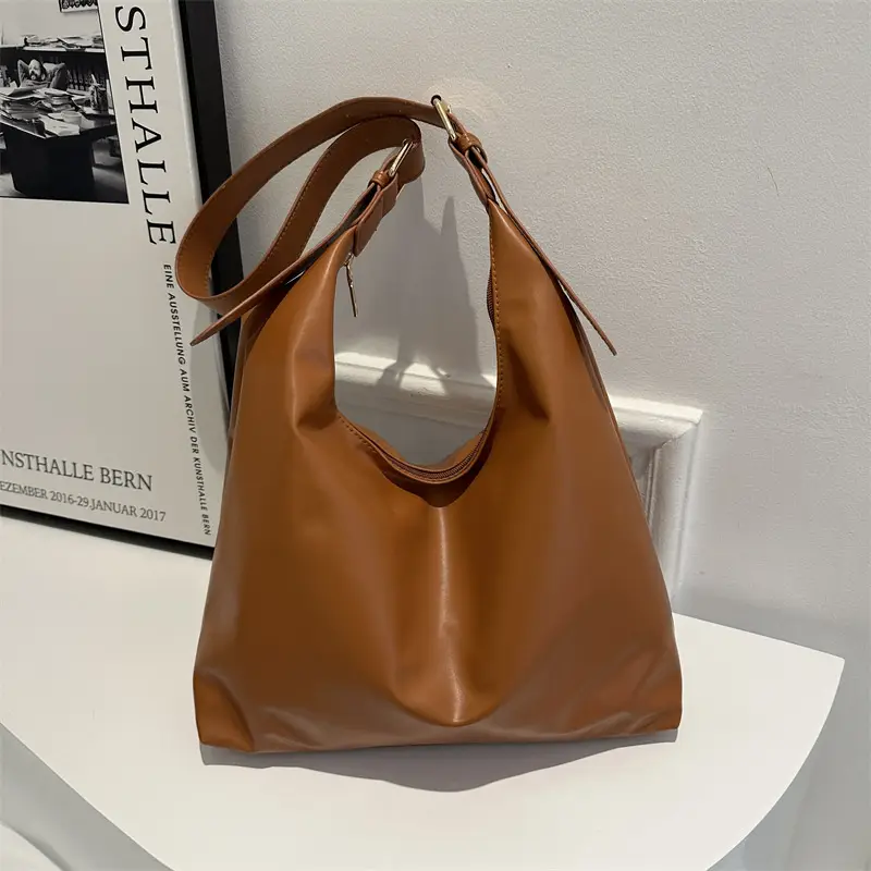 Women's Large Capacity Textile Shoulder Bag White 2024 - Image 3