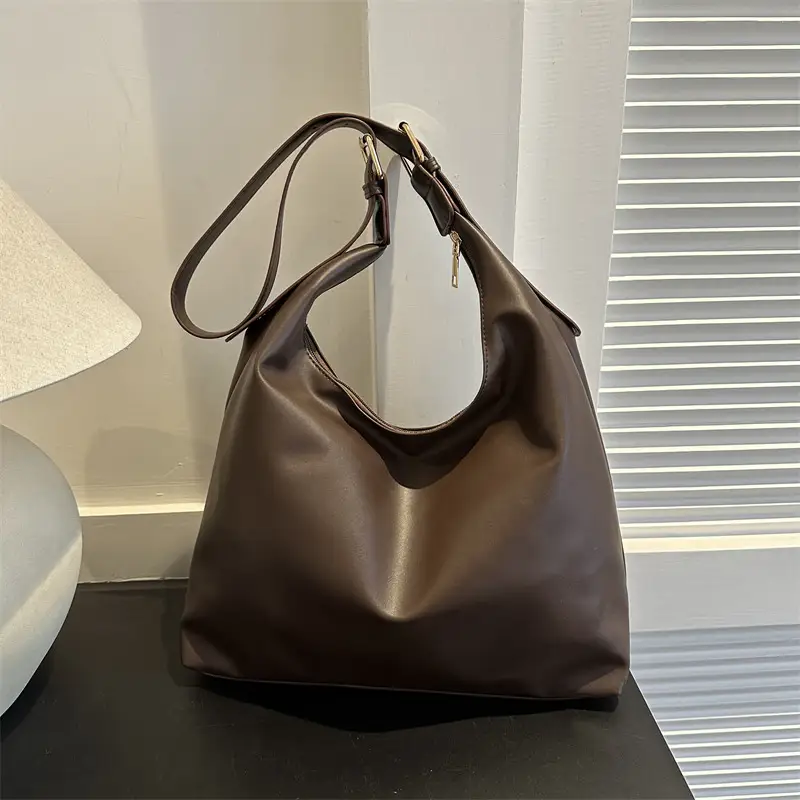 Women's Large Capacity Textile Shoulder Bag White 2024 - Image 4
