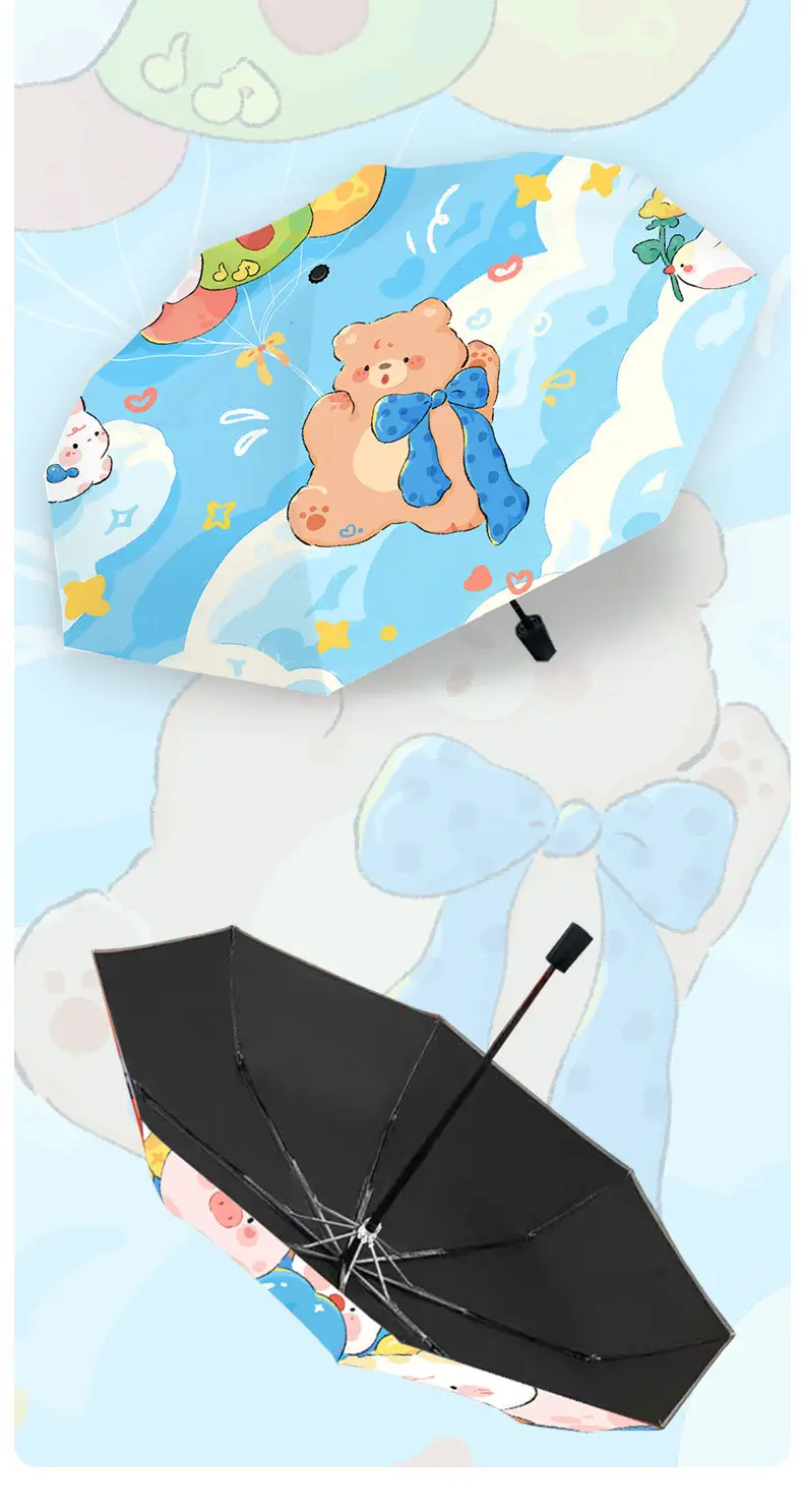 Balloon Bear Cartoon Handbag UV Umbrella for School — feature 14