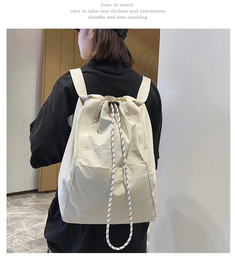 Green Drawstring Casual Backpack for Women Men — feature 10