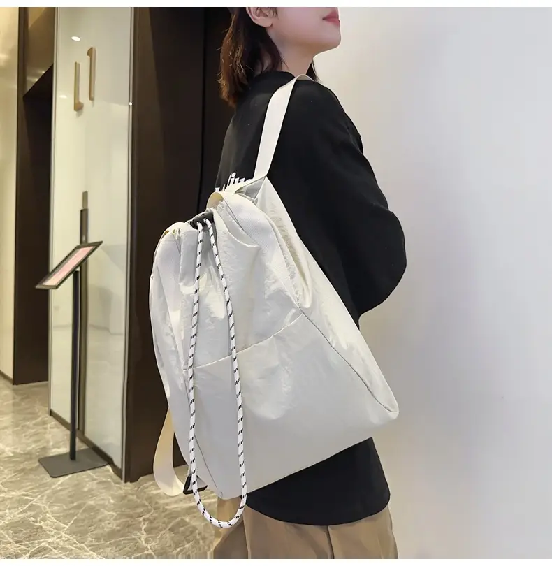 Green Drawstring Casual Backpack for Women Men — feature 12