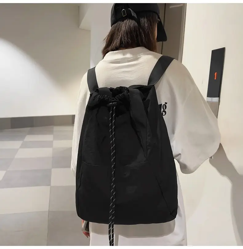 Green Drawstring Casual Backpack for Women Men — feature 13