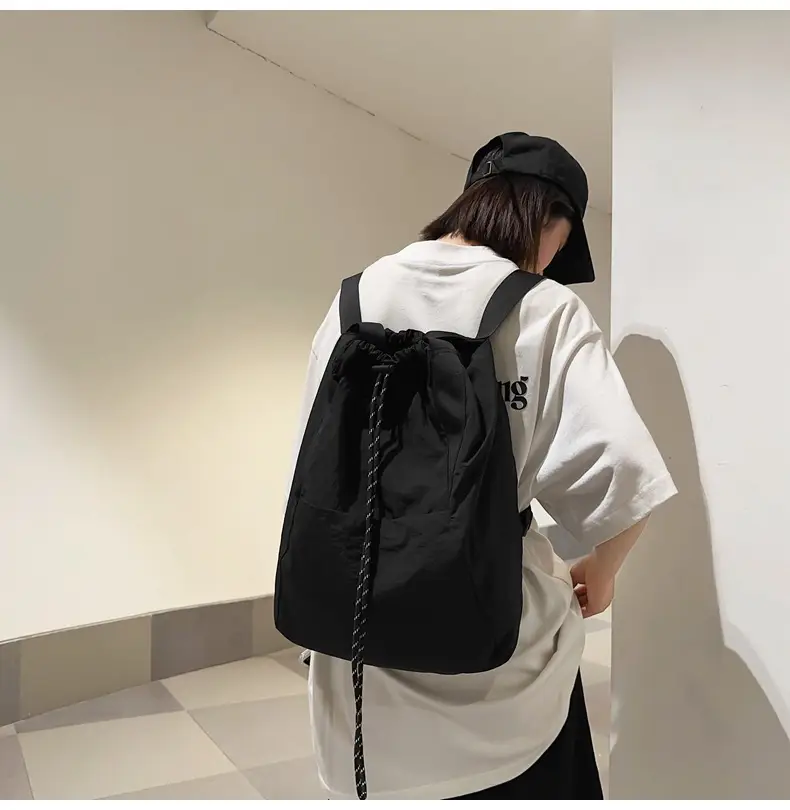 Green Drawstring Casual Backpack for Women Men — feature 15