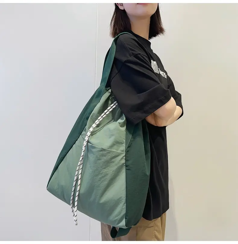 Green Drawstring Casual Backpack for Women Men — feature 21