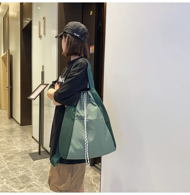 Green Drawstring Casual Backpack for Women Men — feature 22