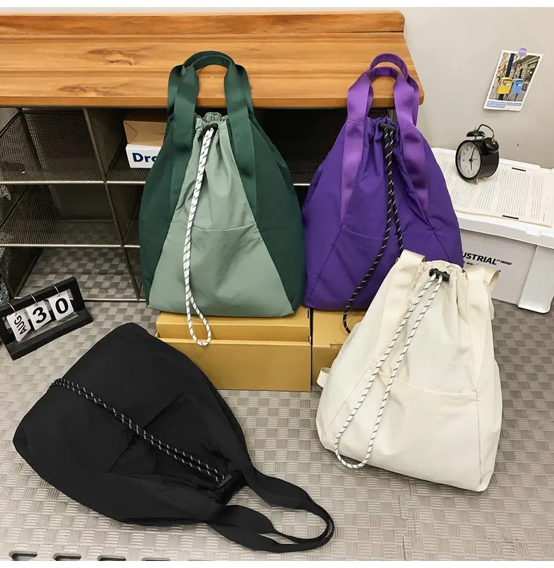 Green Drawstring Casual Backpack for Women Men — feature 25