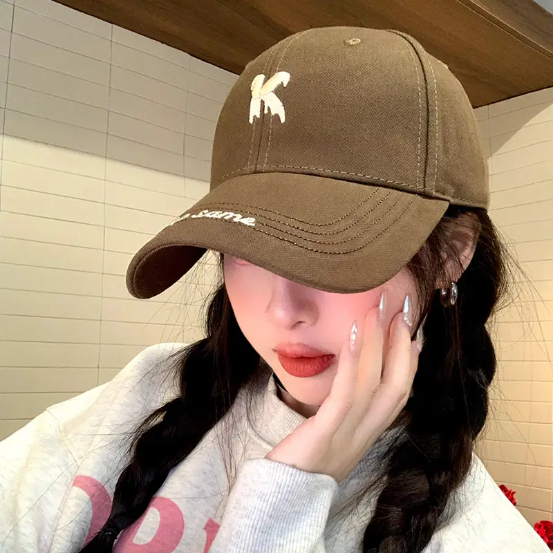 Men's Brown K Letter Embroidered Baseball Cap - Image 10