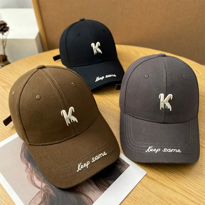 Men's Brown K Letter Embroidered Baseball Cap - Image 11
