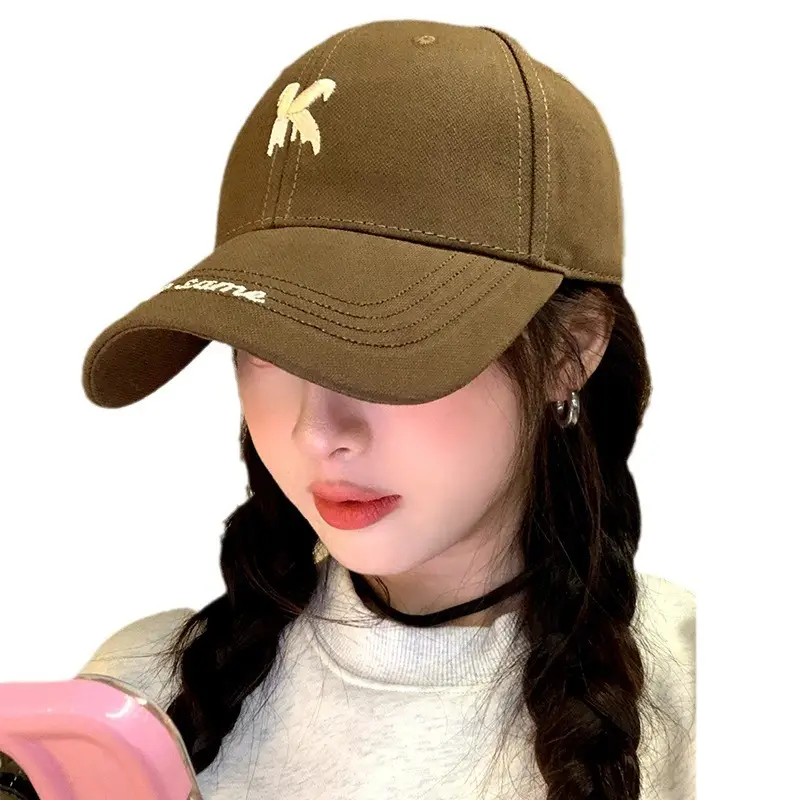 Men's Brown K Letter Embroidered Baseball Cap - Image 14