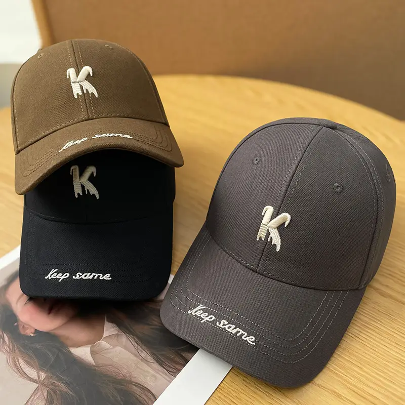 Men's Brown K Letter Embroidered Baseball Cap — feature 11
