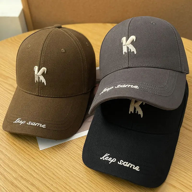 Men's Brown K Letter Embroidered Baseball Cap — feature 15