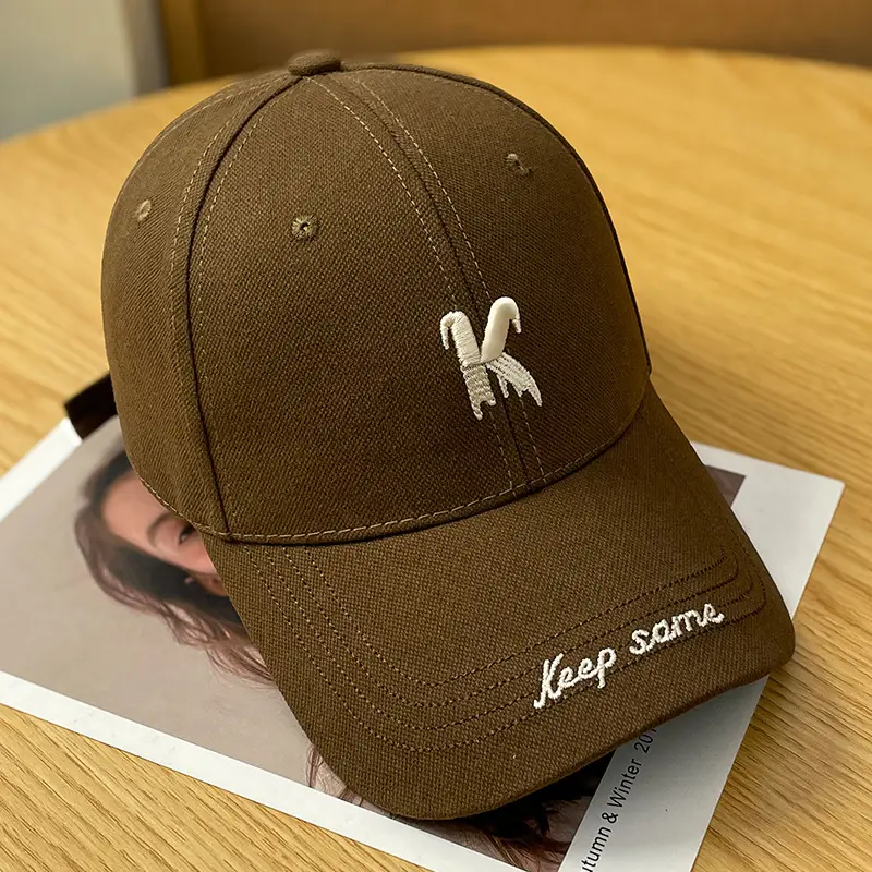Men's Brown K Letter Embroidered Baseball Cap — feature 17