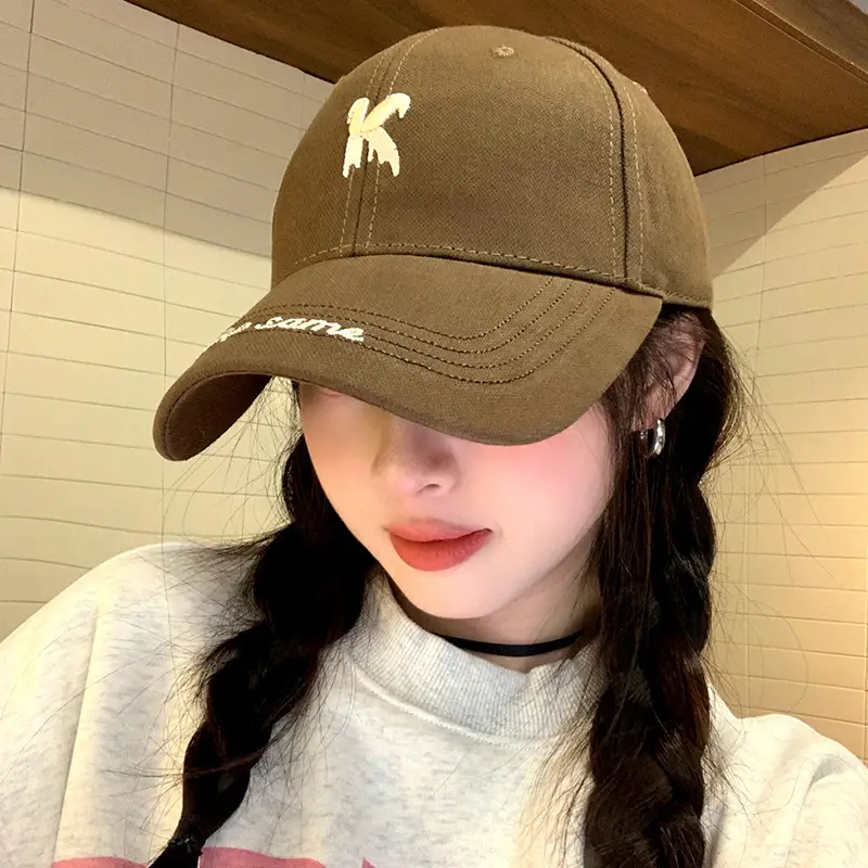 Men's Brown K Letter Embroidered Baseball Cap — feature 24