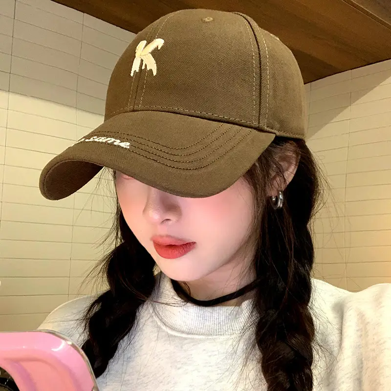 Men's Brown K Letter Embroidered Baseball Cap — feature 25