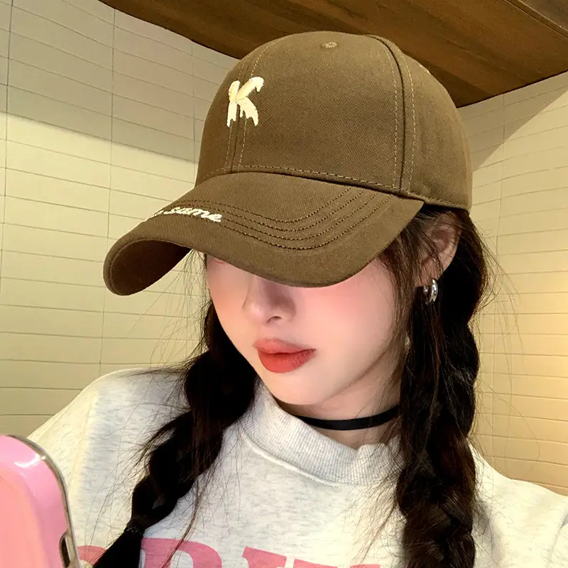 Men's Brown K Letter Embroidered Baseball Cap — feature 27