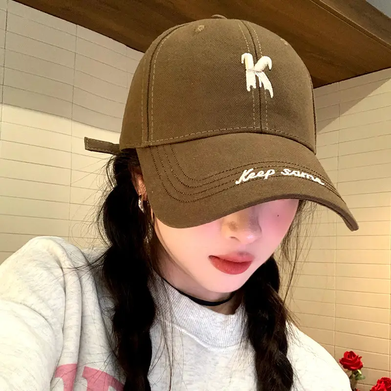 Men's Brown K Letter Embroidered Baseball Cap — feature 28