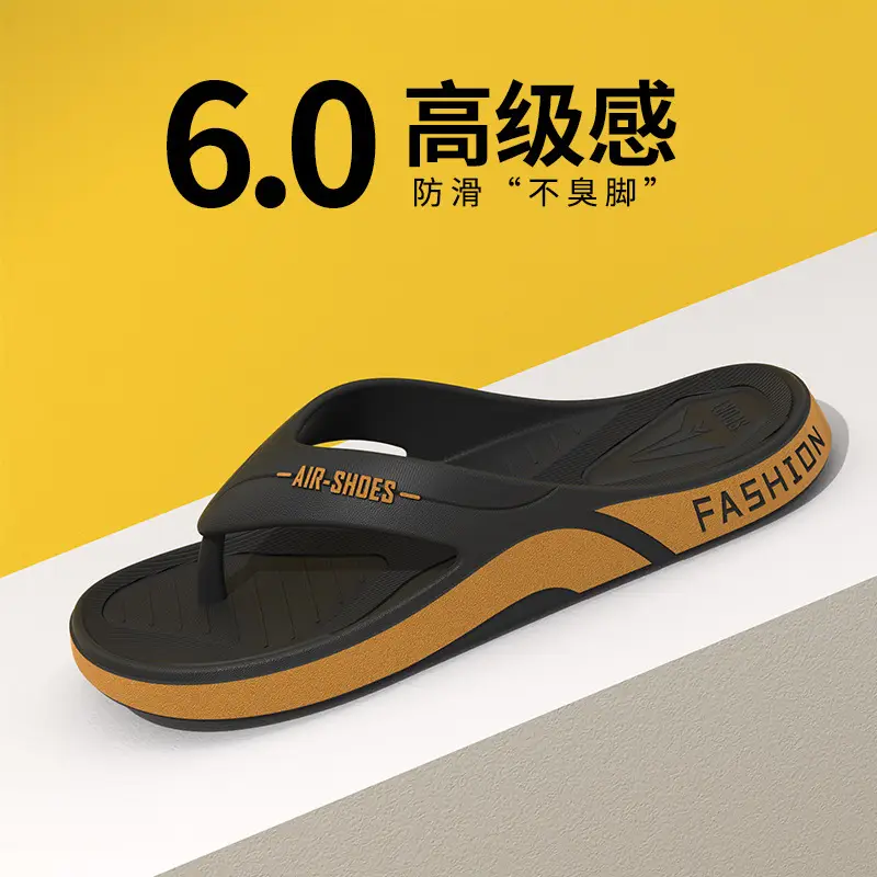 Men's Black Casual Sandals with Fashion Brand Logo