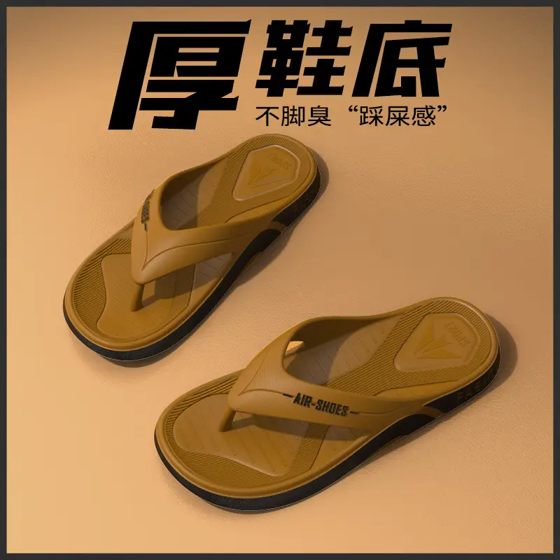 Men's Black Casual Sandals with Fashion Brand Logo