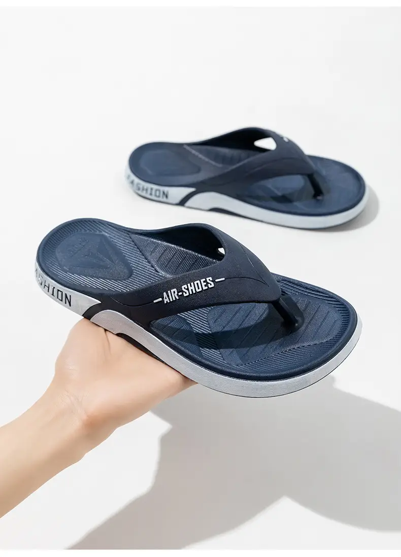Men's Black Casual Sandals with Fashion Brand Logo — feature 12