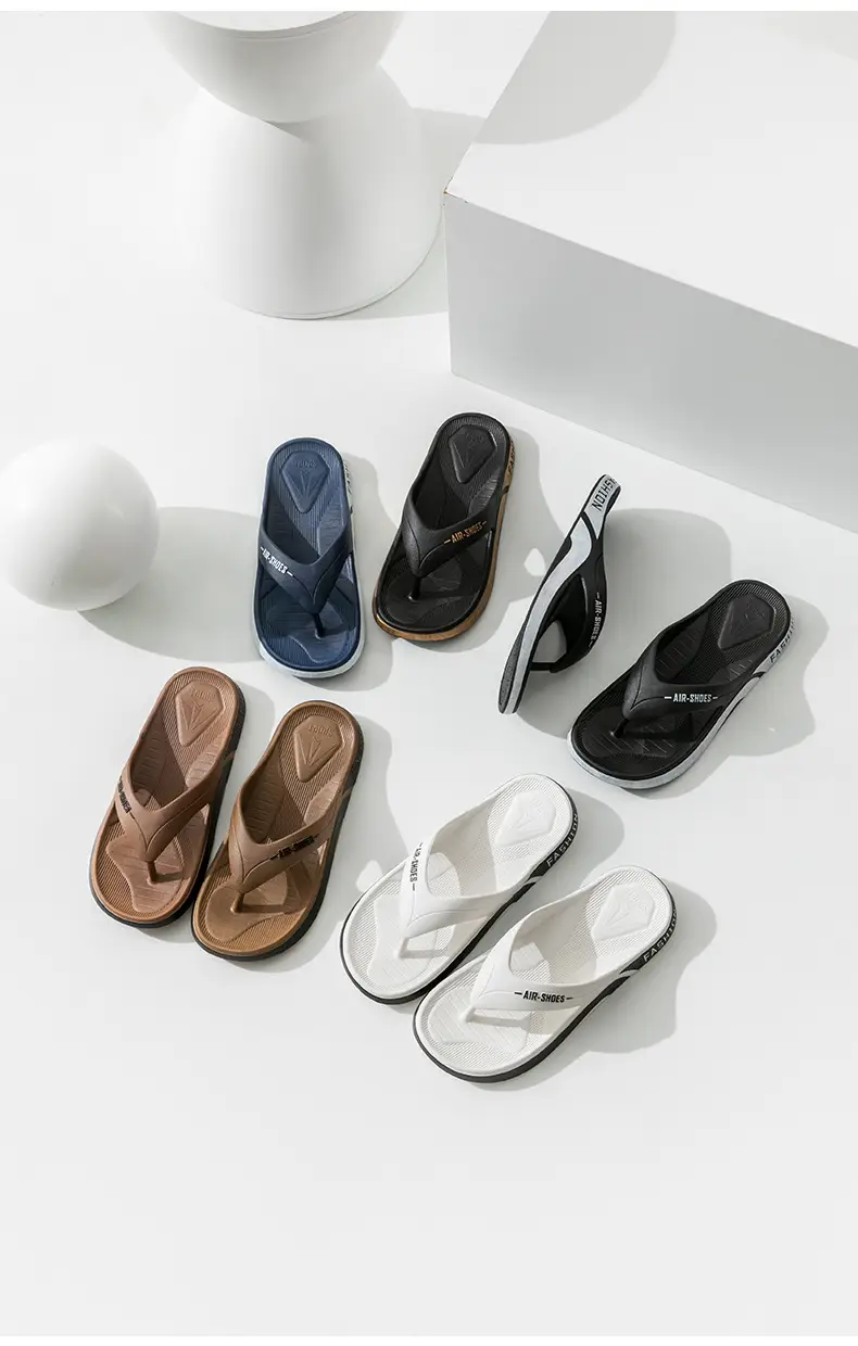 Men's Black Casual Sandals with Fashion Brand Logo — feature 13