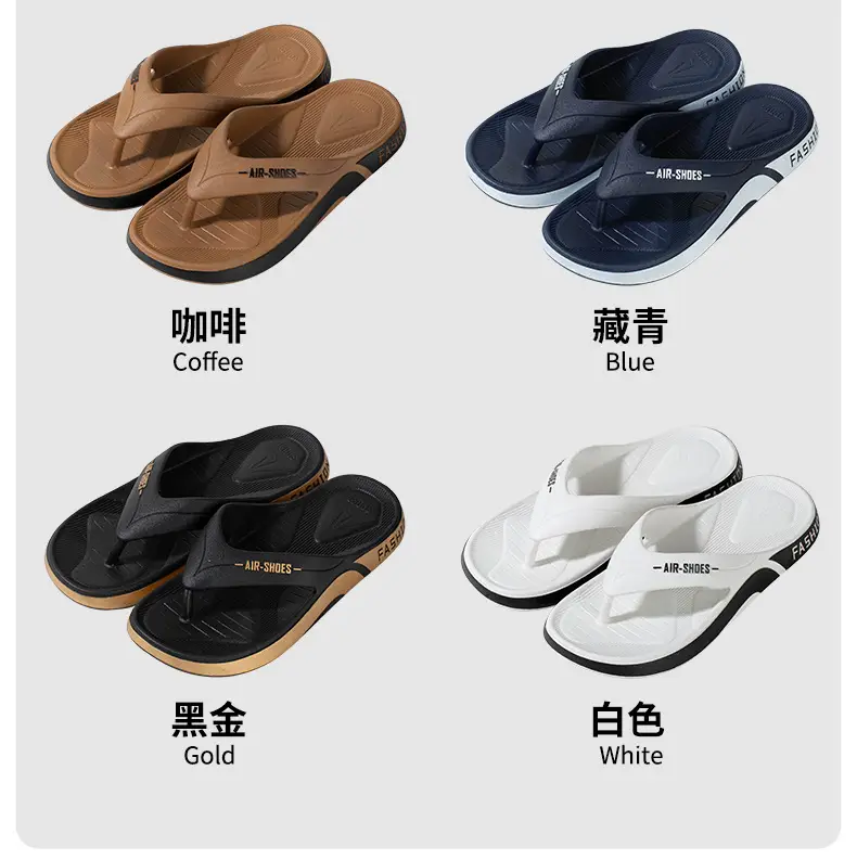 Men's Black Casual Sandals with Fashion Brand Logo — feature 4
