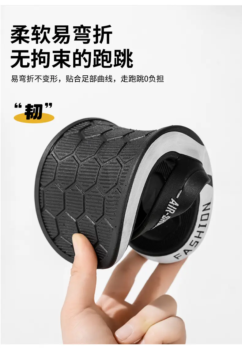 Men's Black Casual Sandals with Fashion Brand Logo — feature 7