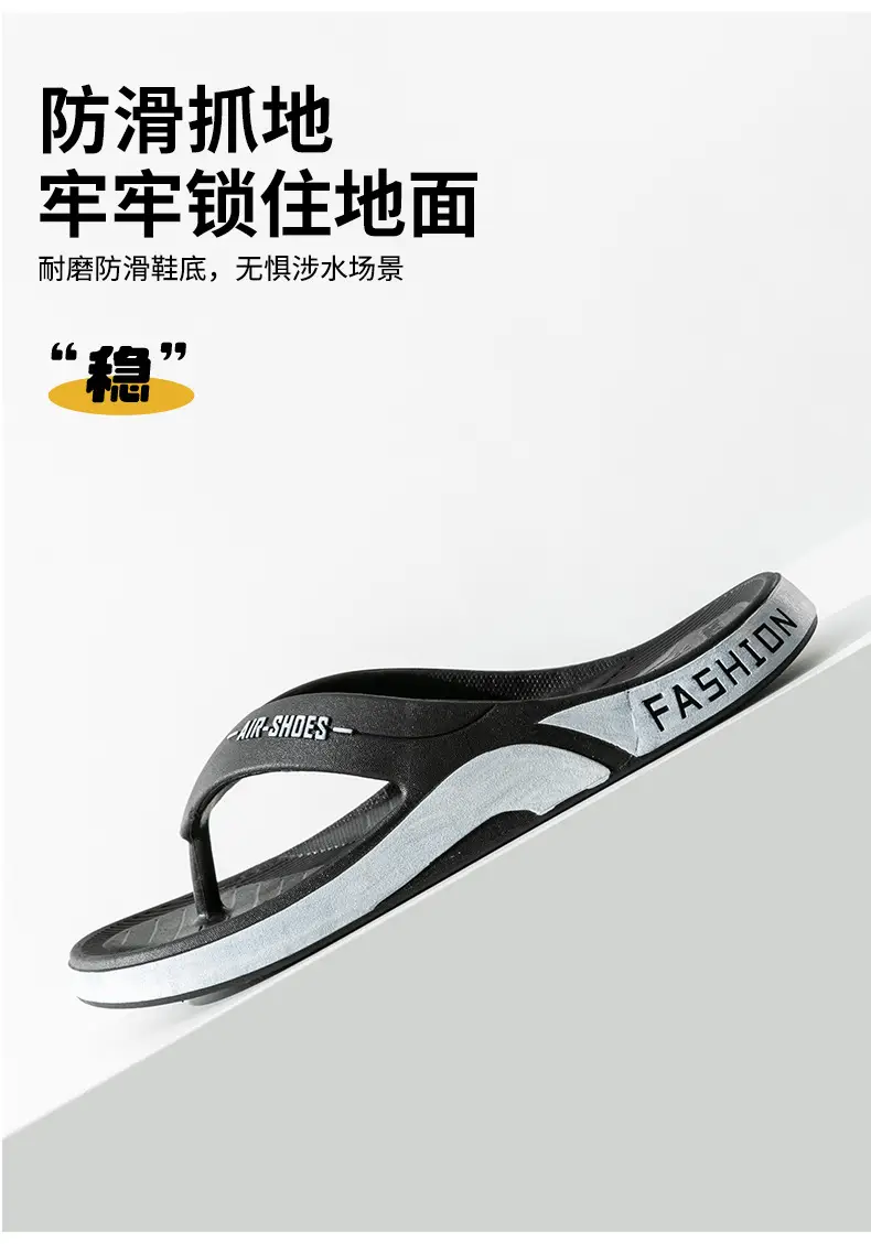 Men's Black Casual Sandals with Fashion Brand Logo — feature 9