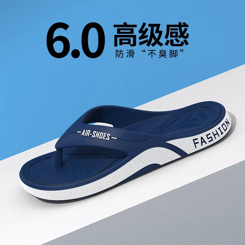 Men's Black Casual Sandals with Fashion Brand Logo