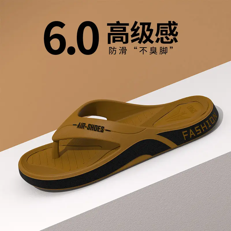Men's Black Casual Sandals with Fashion Brand Logo