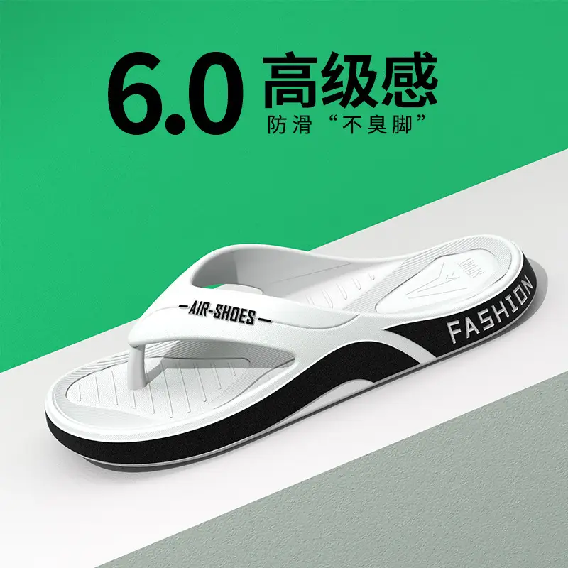 Men's Black Casual Sandals with Fashion Brand Logo