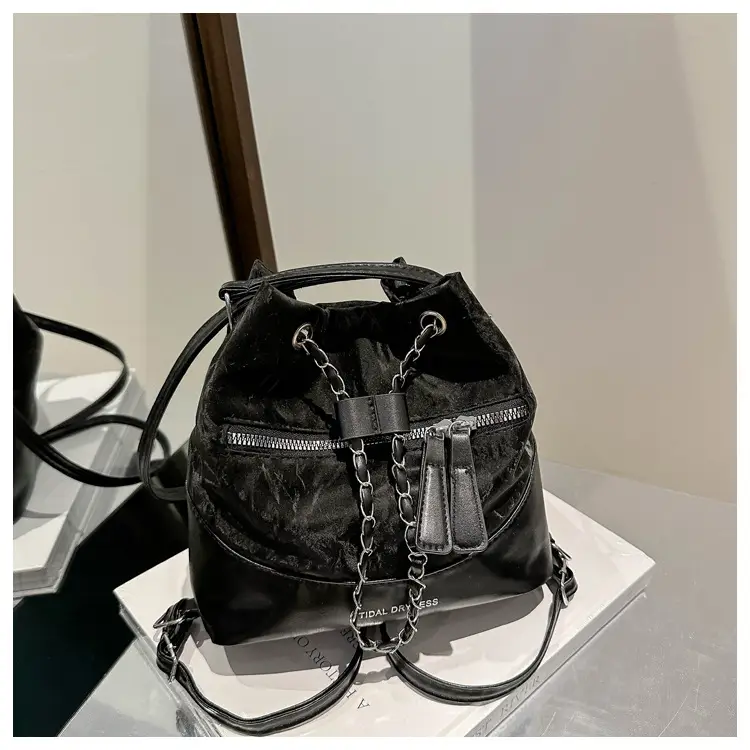 Women's Texeled Bucket Bag Blue 2024 Summer — feature 10