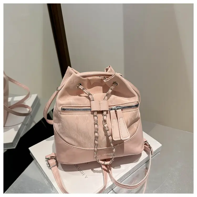 Women's Texeled Bucket Bag Blue 2024 Summer — feature 13