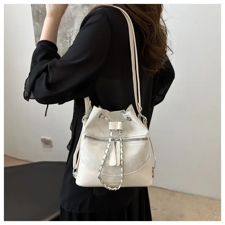 Women's Texeled Bucket Bag Blue 2024 Summer — feature 17