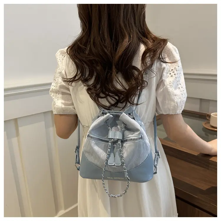Women's Texeled Bucket Bag Blue 2024 Summer — feature 29