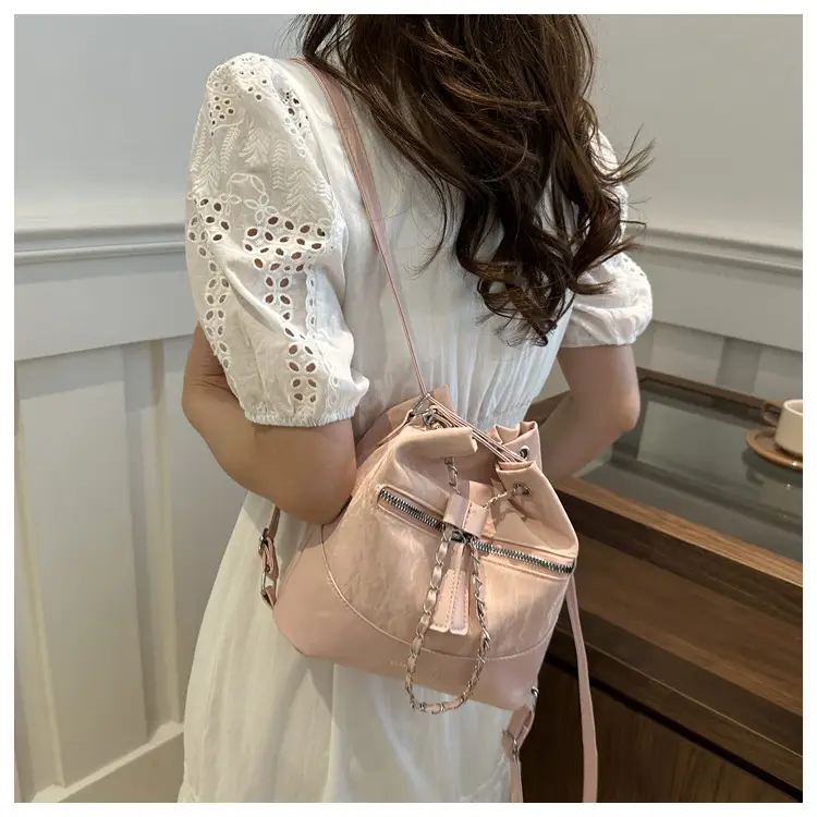 Women's Texeled Bucket Bag Blue 2024 Summer — feature 35