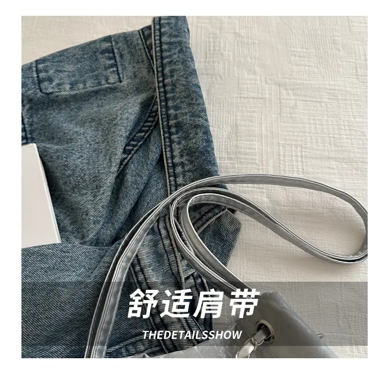 Women's Texeled Bucket Bag Blue 2024 Summer — feature 7