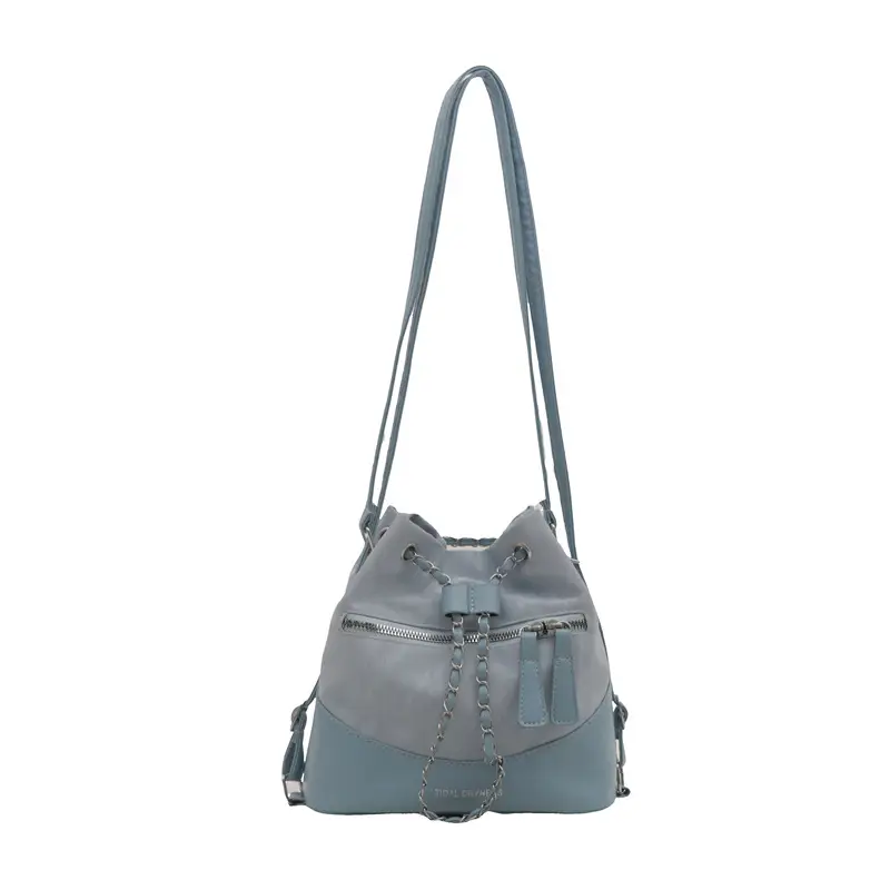 Women's Texeled Bucket Bag Blue 2024 Summer - Image 5
