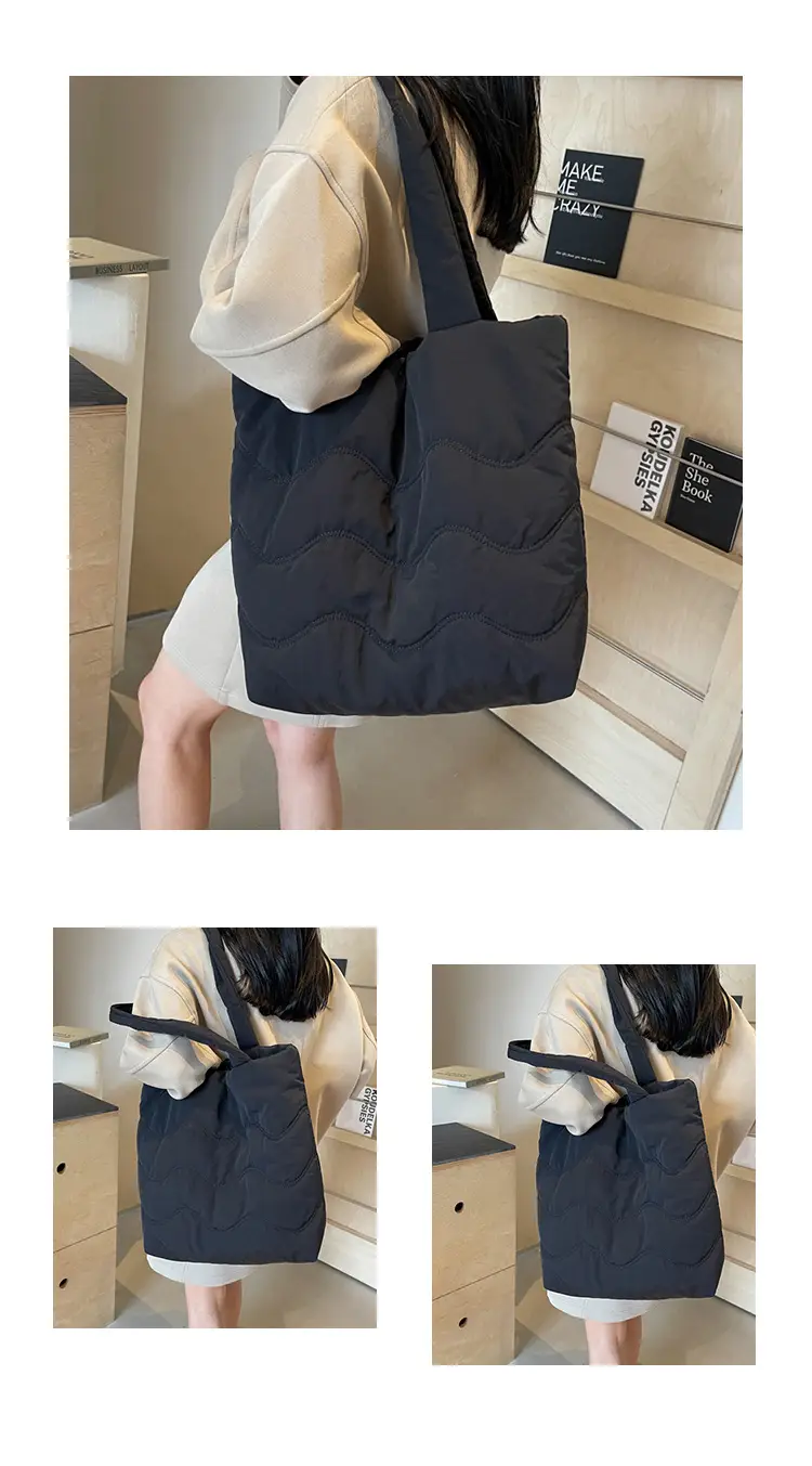 Light Blue Embroidered Padded Shoulder Bag for Women — feature 12