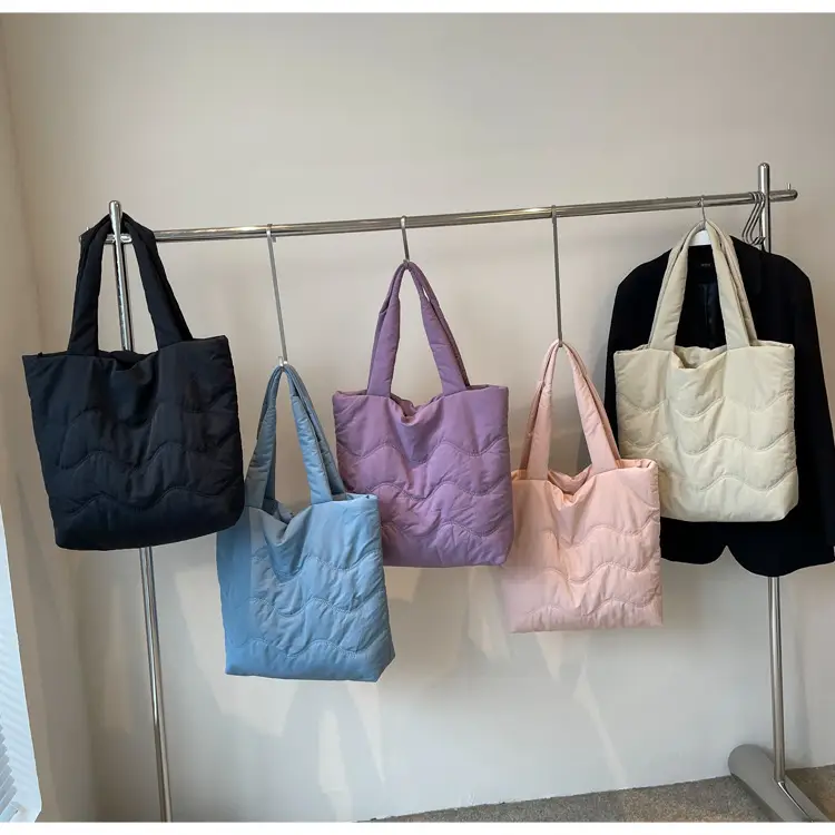 Light Blue Embroidered Padded Shoulder Bag for Women — feature 14