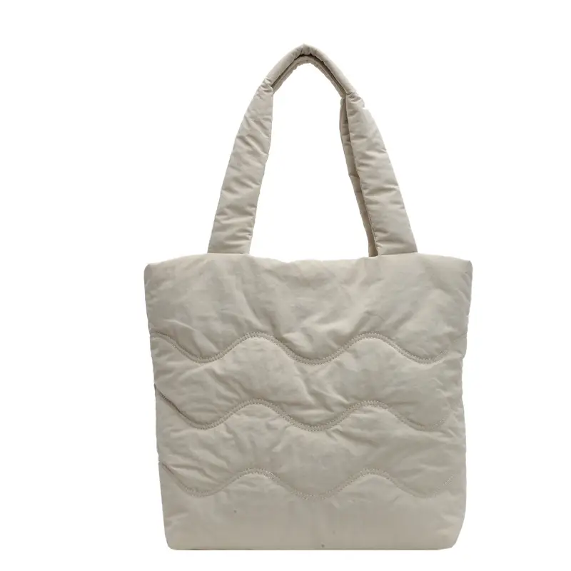 Light Blue Embroidered Padded Shoulder Bag for Women — feature 37