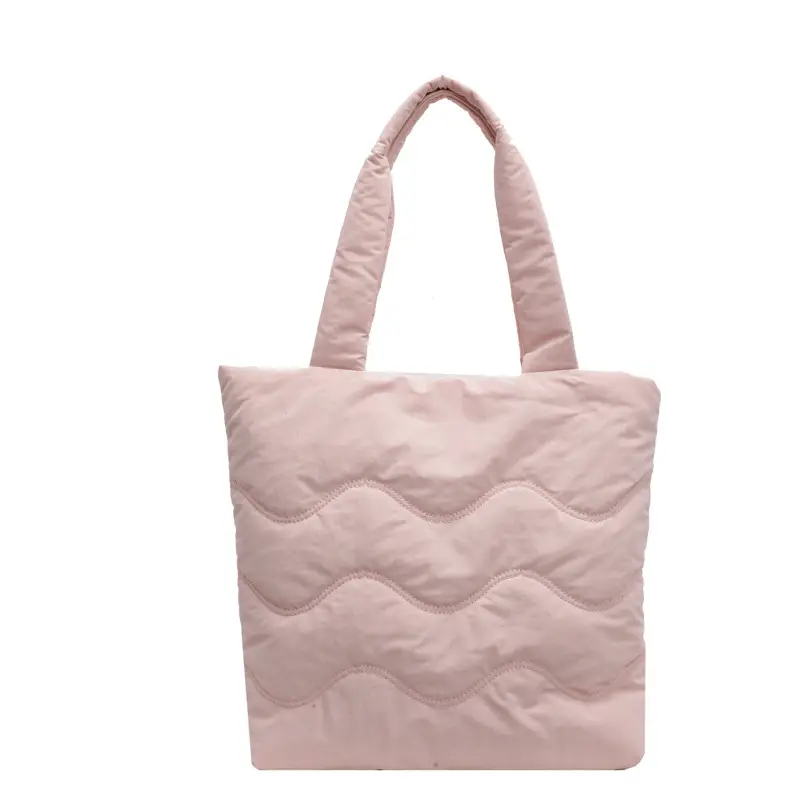 Light Blue Embroidered Padded Shoulder Bag for Women — feature 38