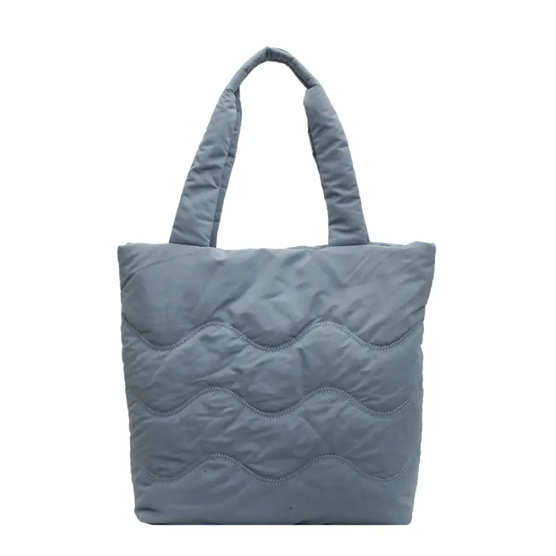 Light Blue Embroidered Padded Shoulder Bag for Women — feature 39
