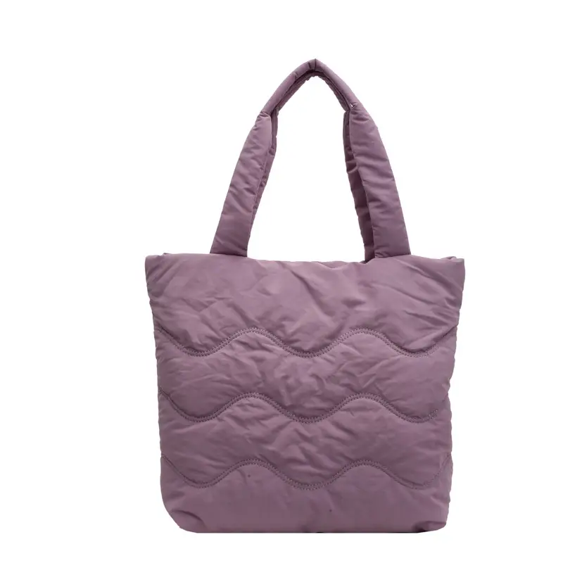 Light Blue Embroidered Padded Shoulder Bag for Women - Image 3